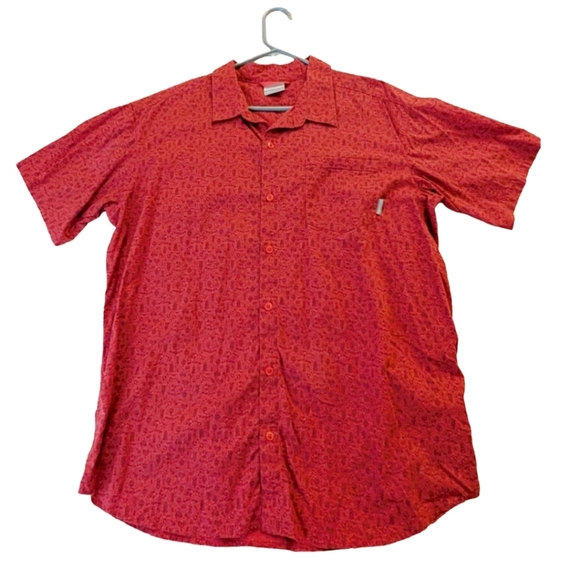 Columbia Other - Columbia Short Sleeve Shirt Camping Graphics Red Button Down Men's Size Medium